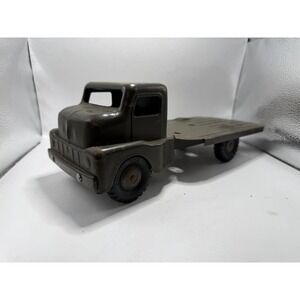 Vintage Structo Toys‎ Military Flatbed Truck Pressed Steel Army Green
